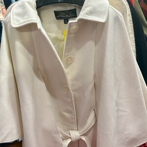 The Fashion Gallery Cream Collar Coat with Cape sleeves